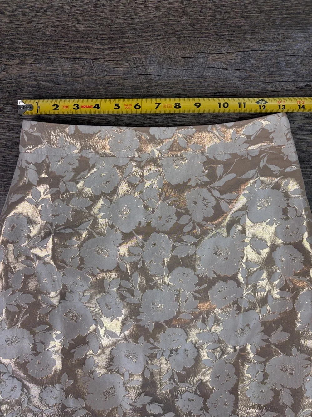 J.Crew Metallic Floral Jacquard Mini Skirt Champagne Gold Size 0 NWT